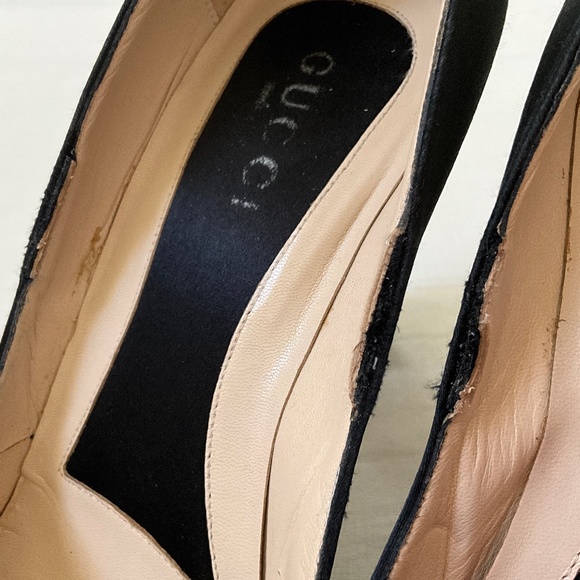 GUCCI Satin Pumps Heels Black Size 9.5 - Picture 9 of 16